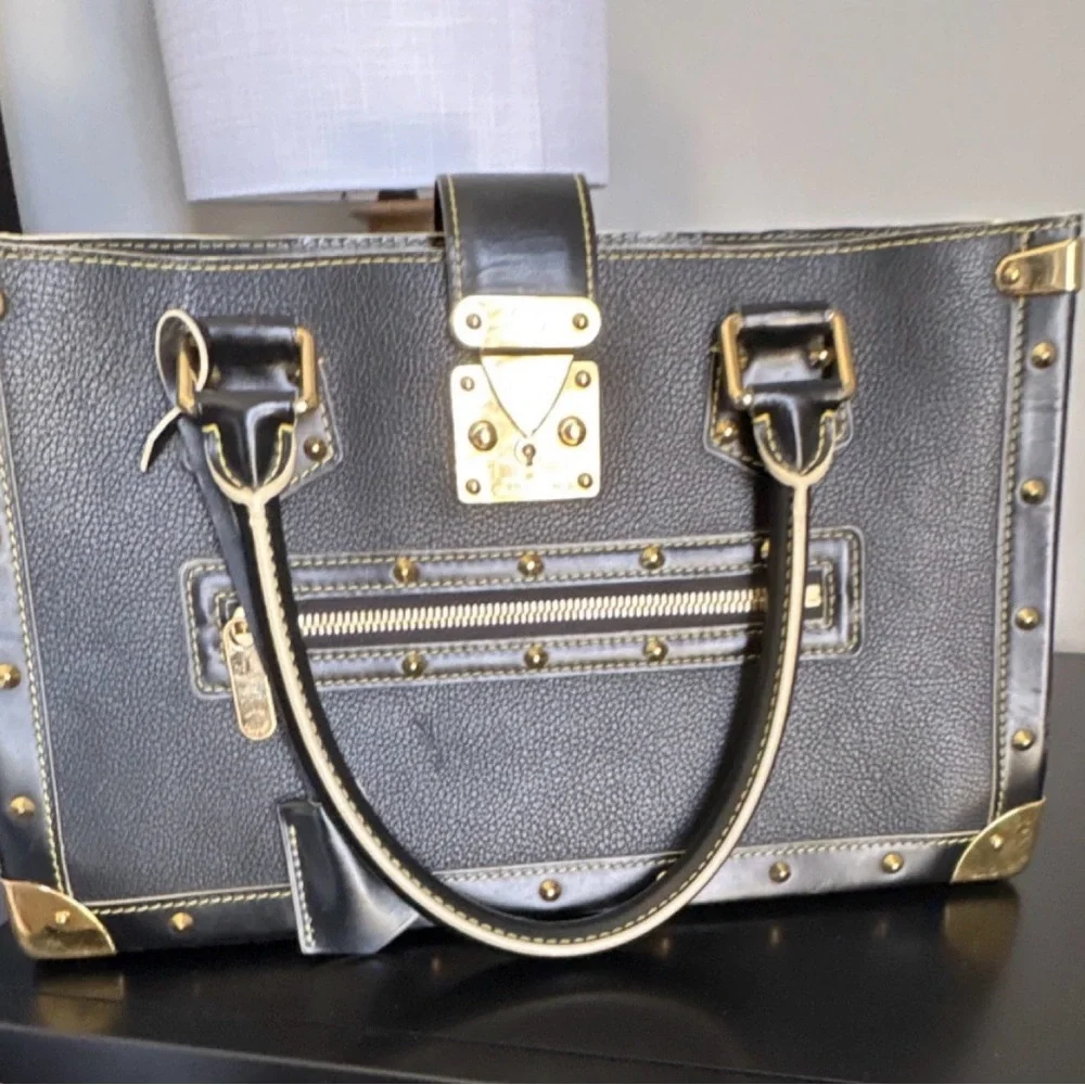 Louis Vuitton Black Leather Satchel with Gold Hardware - Picture 3 of 15